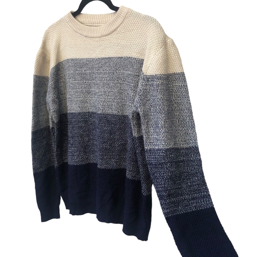 Khaki and Blue Striped Sweater size Medium - Picture 3 of 5